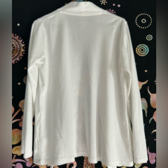 L.L. Bean Classic White Supima Cotton cardigan NWOT - Picture 2 of 5
